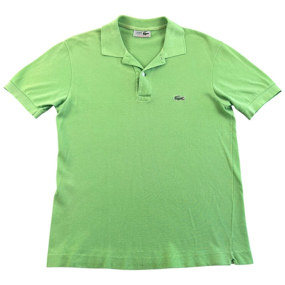 Vintage 80s 90s Chemise Lacoste Green Pique Polo Shirt Made in Spain Men’s S